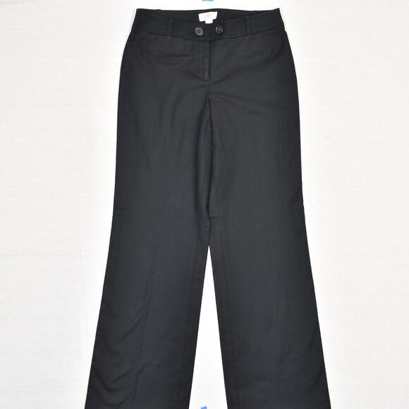Ann Taylor Loft Women's Dress Pants Bootcut Zip Cotton Blend Black Size 0 Julie - Picture 1 of 8